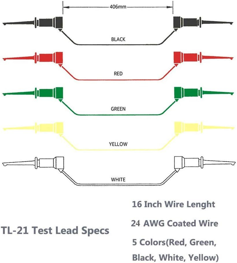 Testing Hook Clip Probe Test Leads Electronics Silicone Test Leads 50Cm/19.7Inch