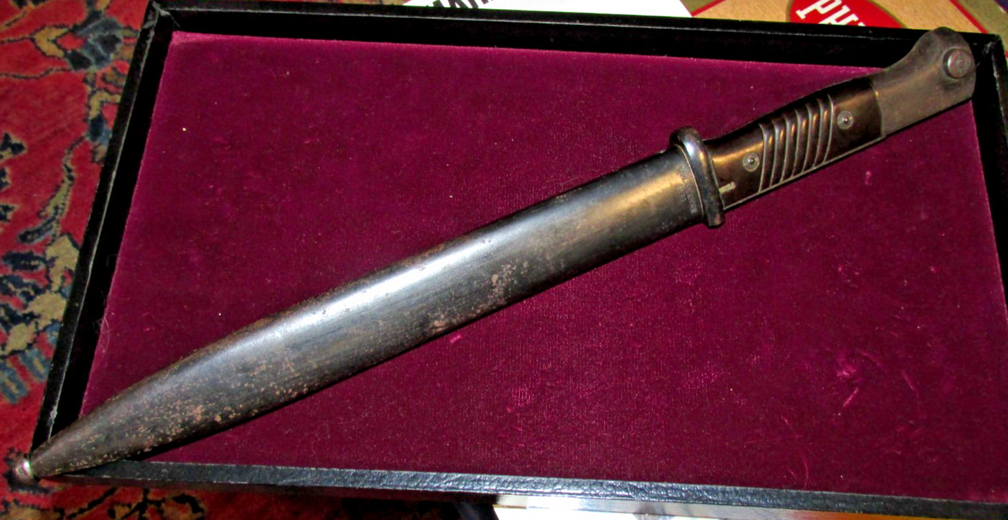COSMOLINED W.K.C. WWII German Bayonet K98 IN 1939 CARL EICKHORN SCABBARD