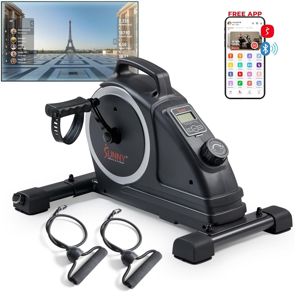 Dual Function Under-Desk Bike Trainer, Mini Exercise Machine for Senior Train...