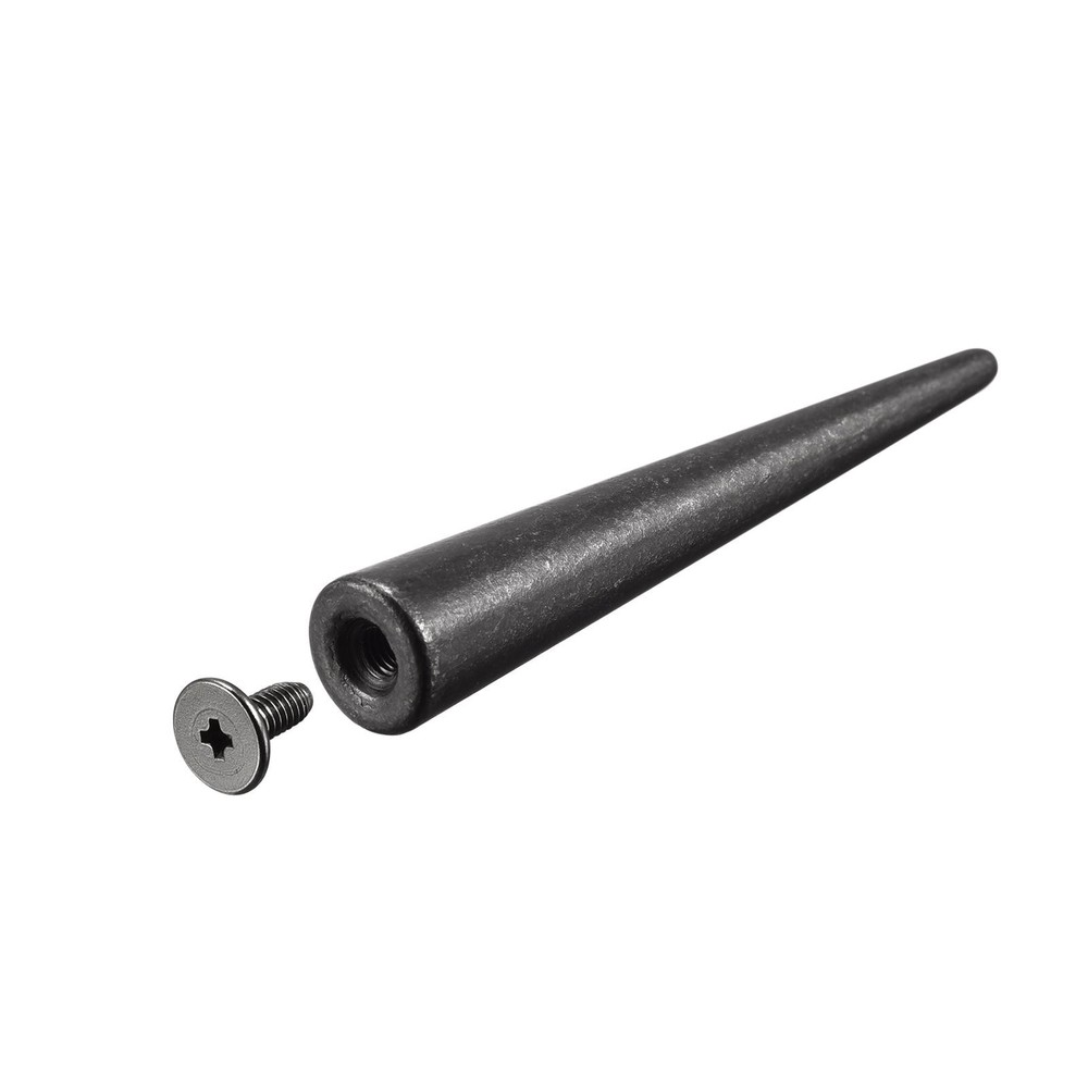 10x55mm Screw Back Rivets, 15 Sets Solid Leather Studs for DIY Black