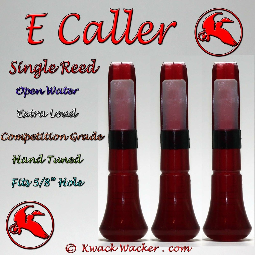 Duck call Inserts Kwack Wacker E Caller Open Water Loud Single Reed 3 Pack