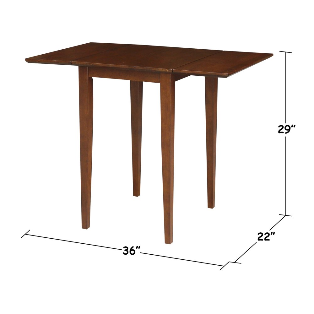 IC International Concepts Small Drop Leaf Dining Table with Dual 9" Drop Leaf