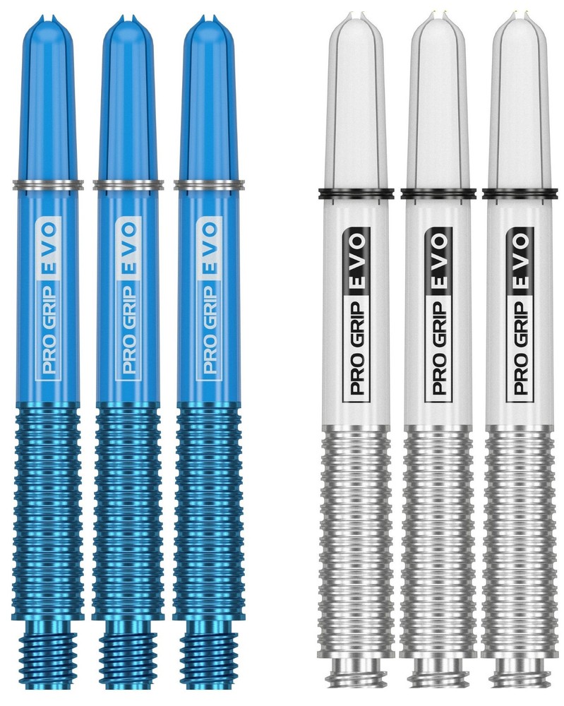 2 Sets Target Pro Grip Evo Medium Dart Shafts – Ships w/ Tracking – Blue Silver