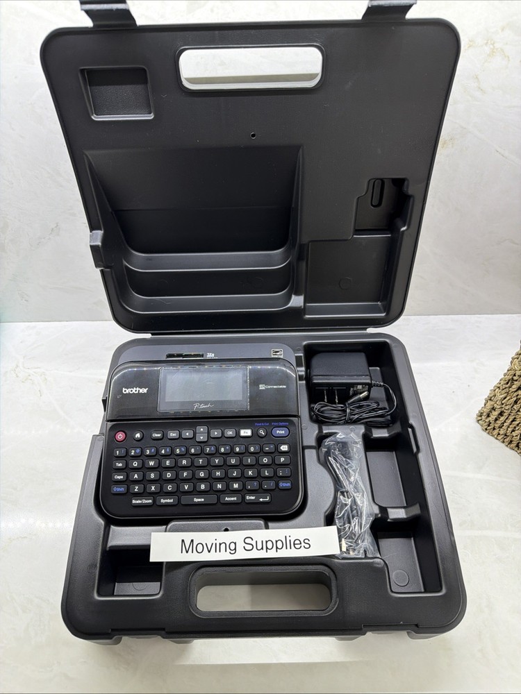Brother P-Touch PT-D600 PC-Connectable Label Maker Hard Case Power USB Complete