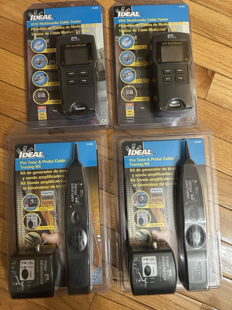 IDEAL: 2 PRO CABLE TRACING KIT & 2 CABLE TESTER