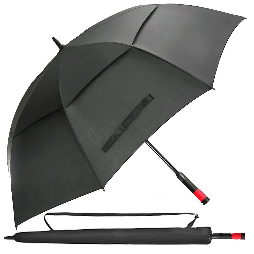 /62/68/72 Inch Automatic Open Golf Umbrella Oversize Extra Large Double Canop...