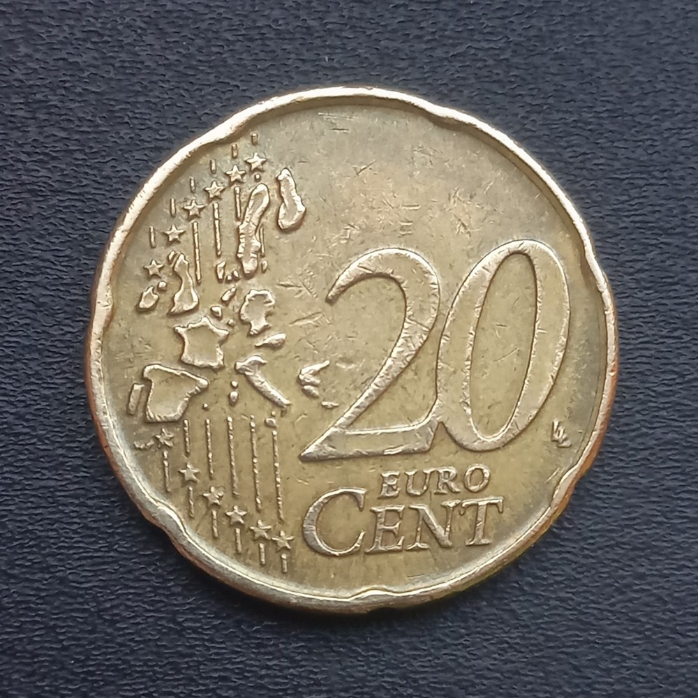 20 euro cent 2002 Belgium, Minting error