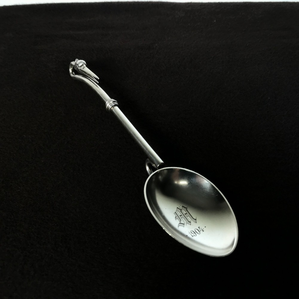 Figural Continental 800 Silver Spoon Stork Bird