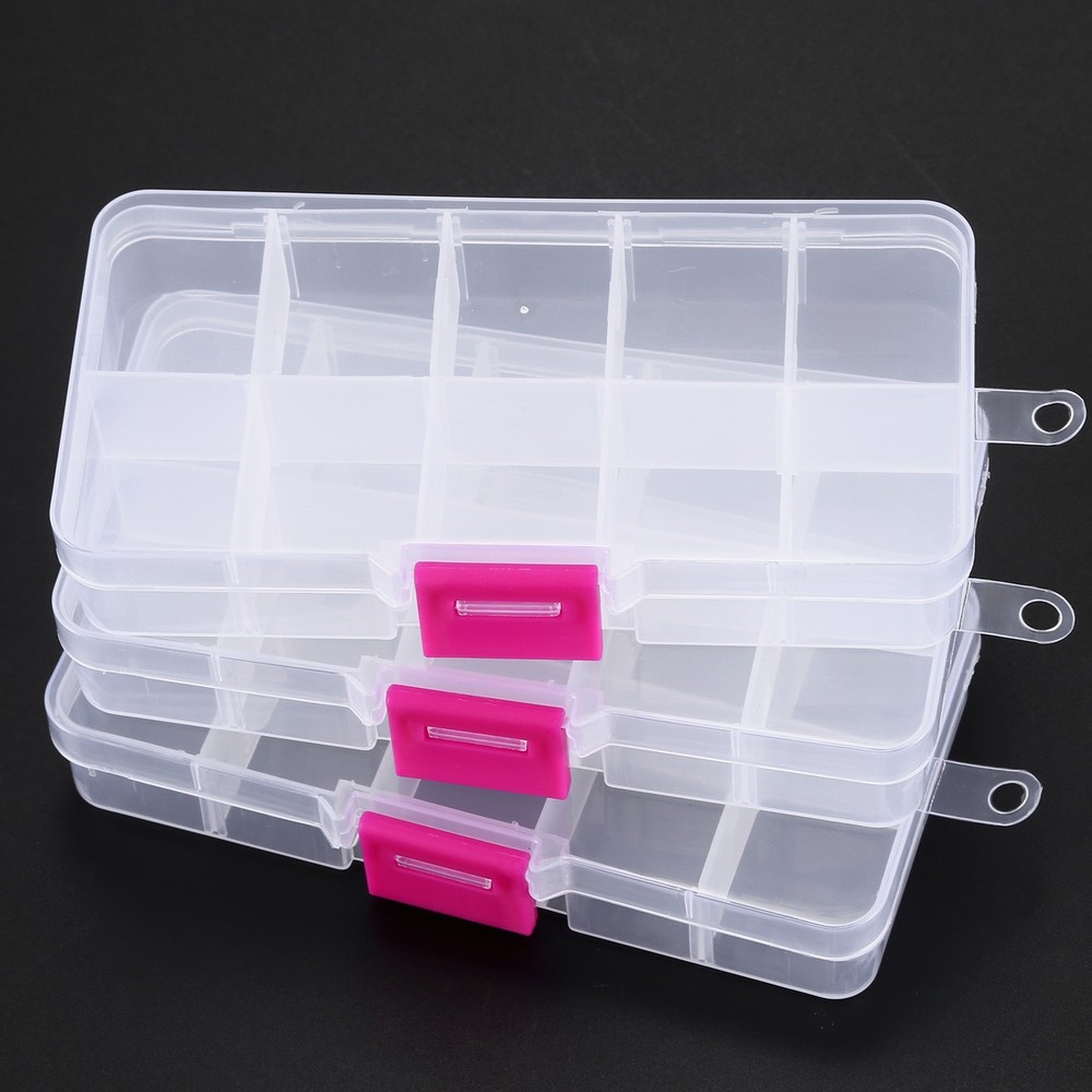 3pcs 10 grid plastic storage container for electronic composer7767
