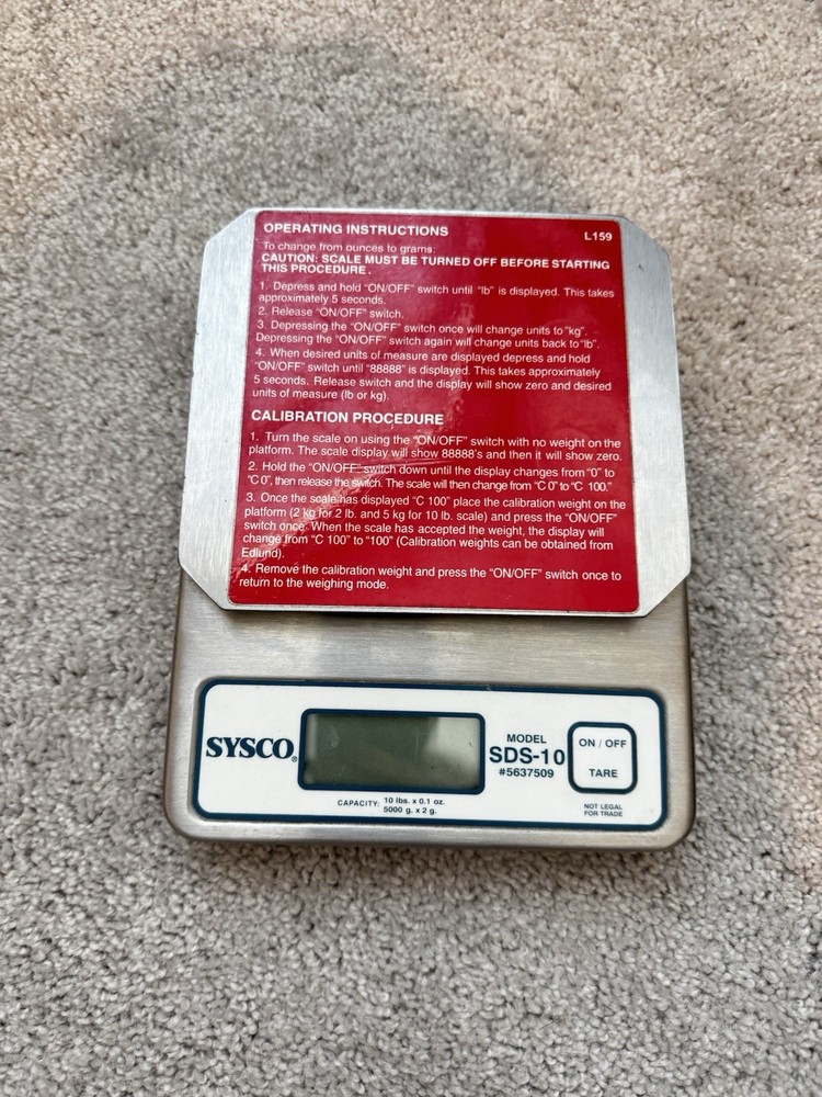 SYSCO Stainless Scale SDS-10 Model 5637509 Tested And Working Condition