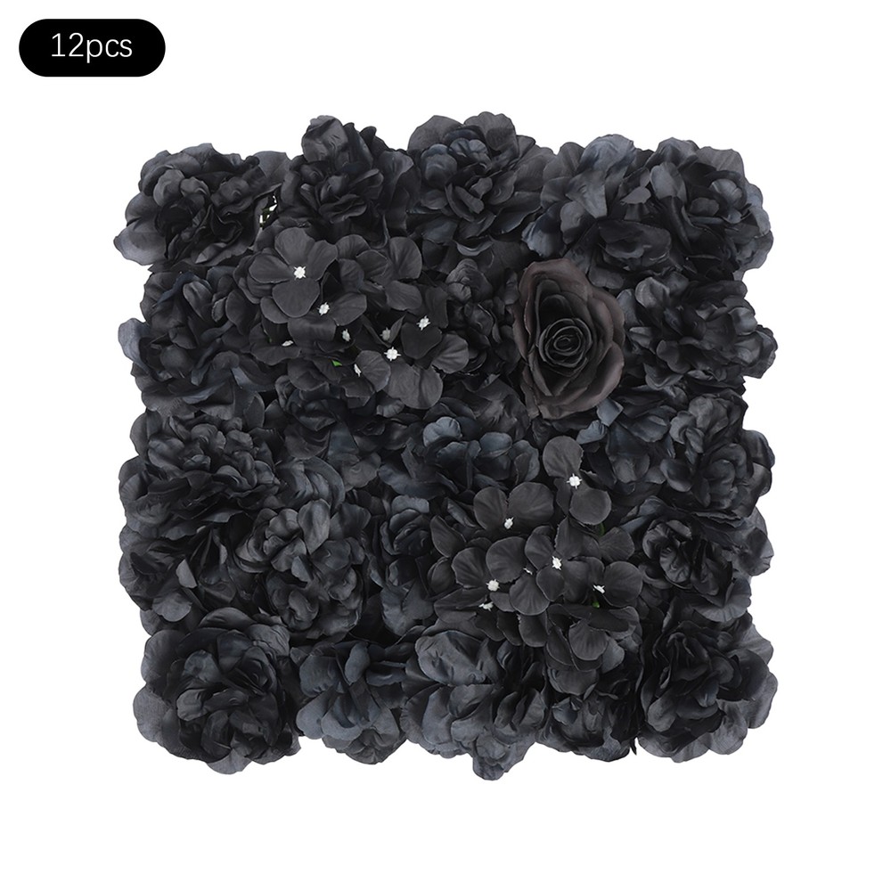 Artificial Flower Wall Background, 12Pcs 3D Flowers Wall Panel Backdrop