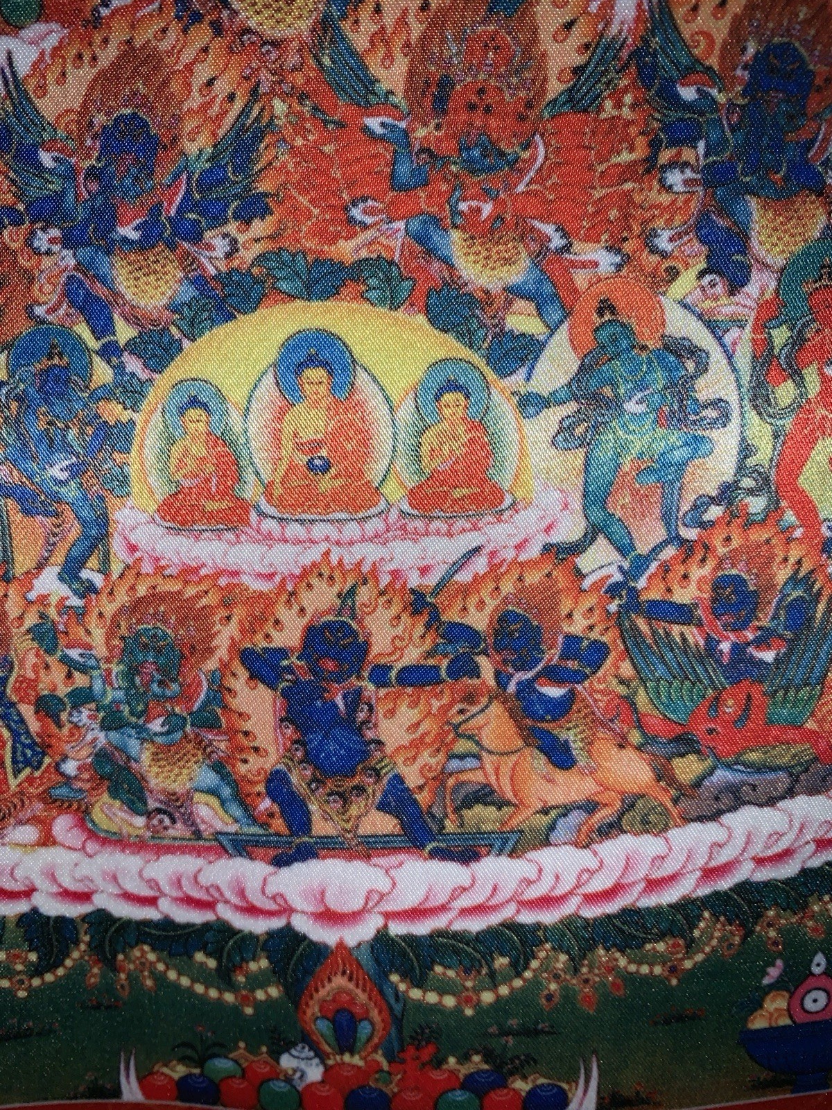 Buddha Tibetan Thangka Art 20 x 34" tapestry printed fabric nice Urgyan Chang