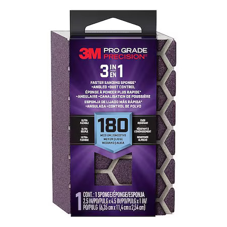 3M 7100332889 Sanding Sponge, Ceramic, Medium Grade