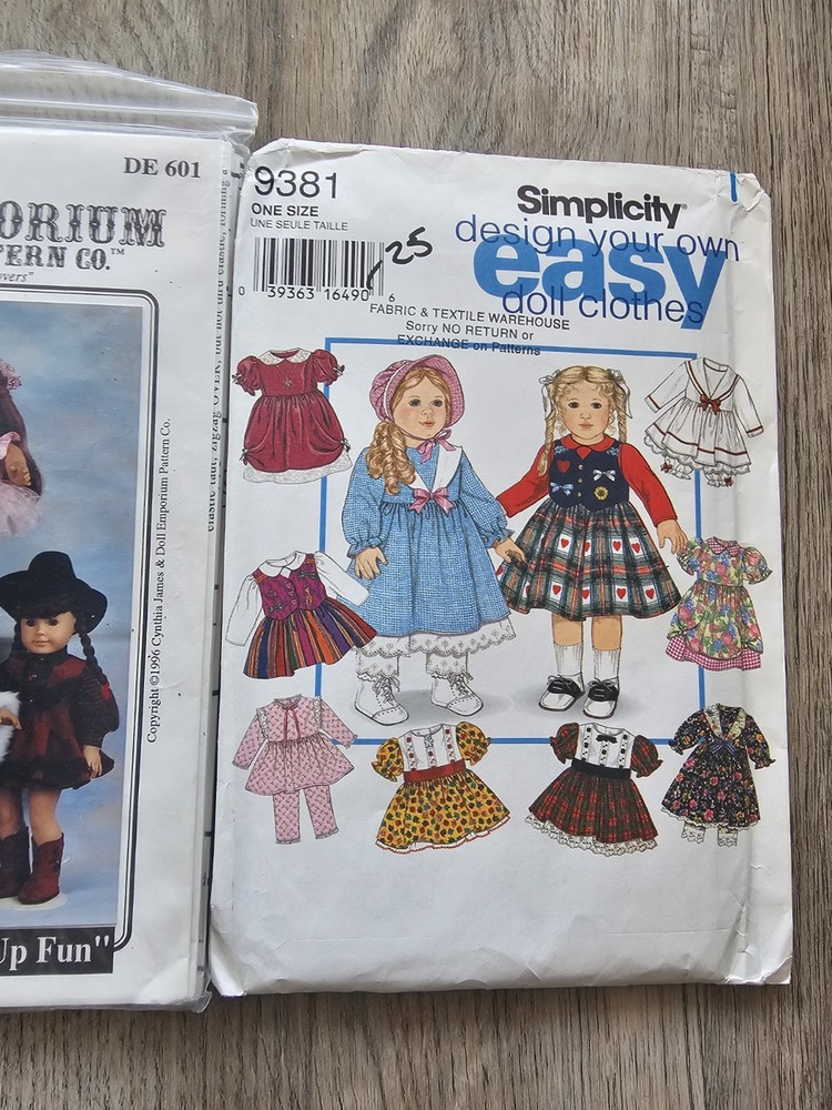 Vintage Doll Pattern Doll clothes Sewing patterns Doll Emporium & Simplicity