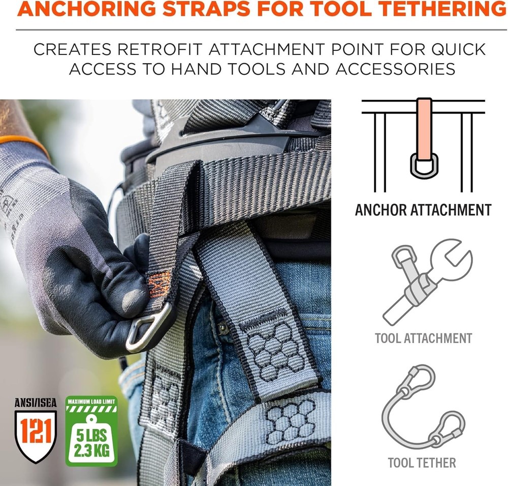 Squids 3171 Anchor Strap Tool Tethering Safety Attachment For Belts 5Lbs Capa...