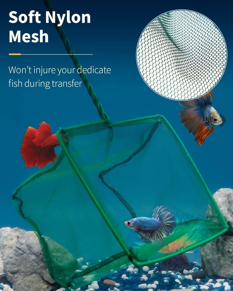Rust-Resistant 8-Inch Fish Net with Comfortable Grip for Effortless Cleaning