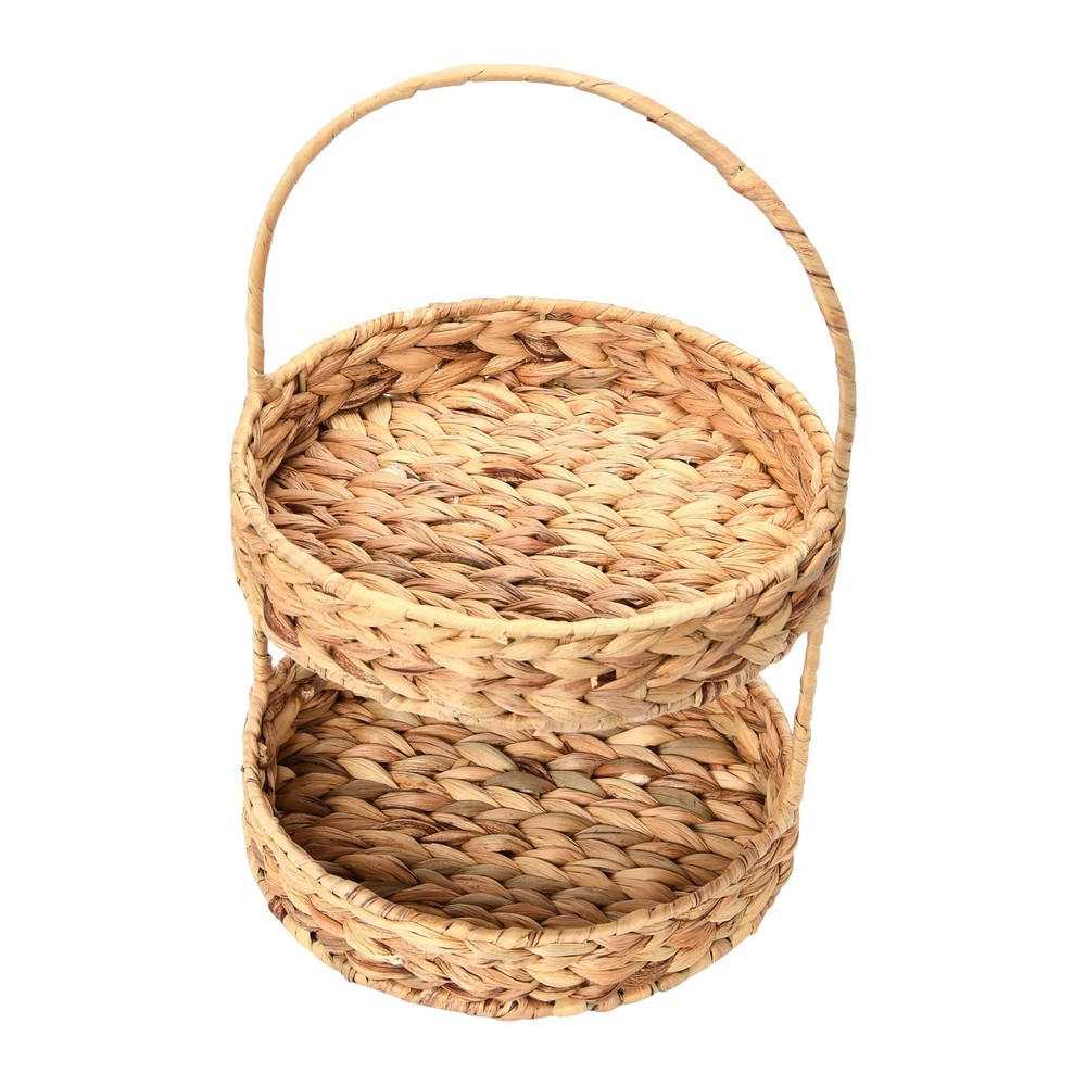 Water Hyacinth 2-Tier Tray, Natural