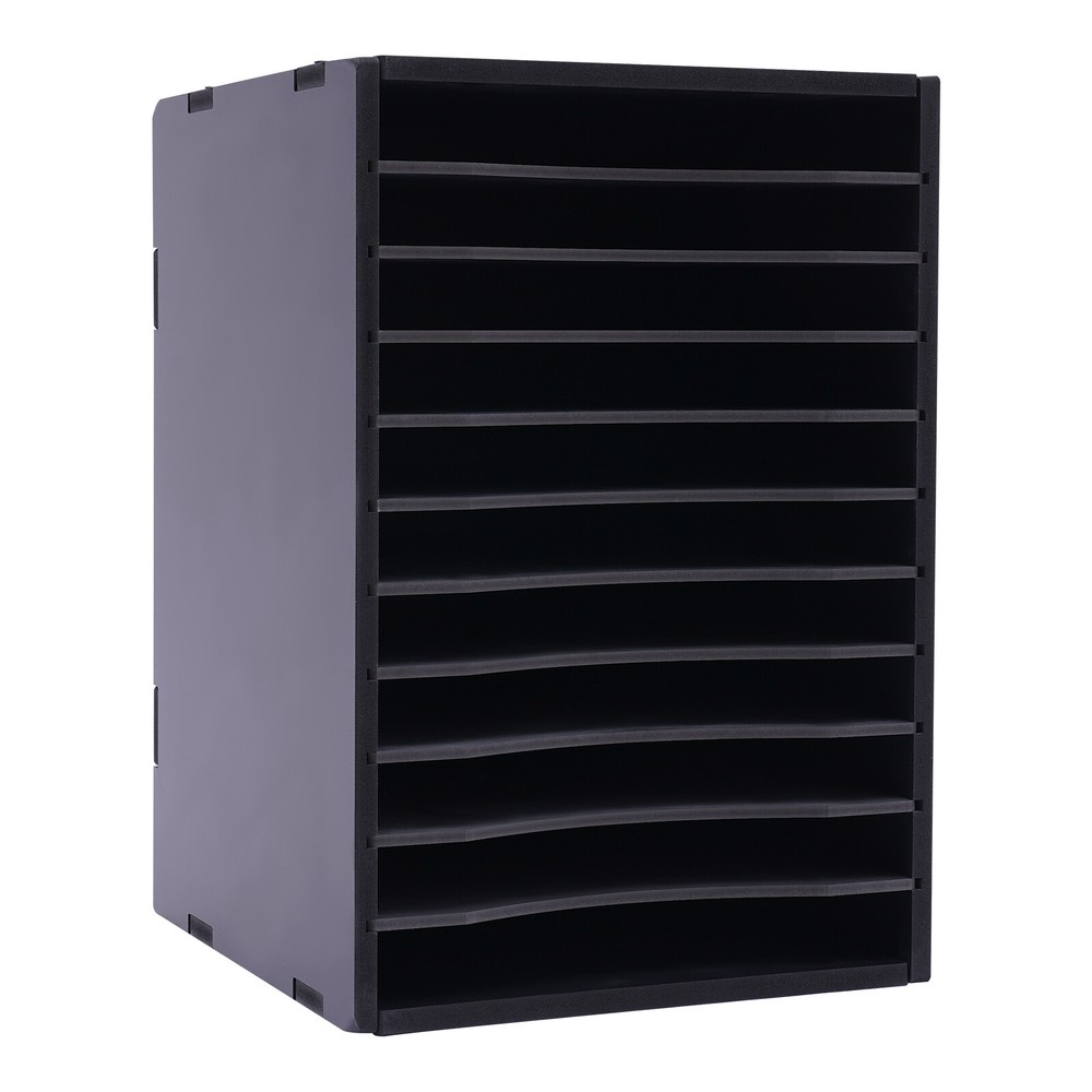 11Compartment Vertical Desktop Sorter File Storage Rack Desktop Organizer Holder
