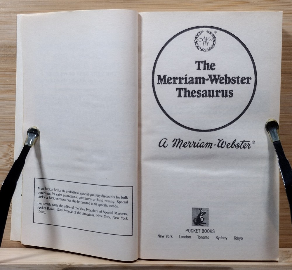 The Merriam-Webster Thesaurus (1978, Paperback)