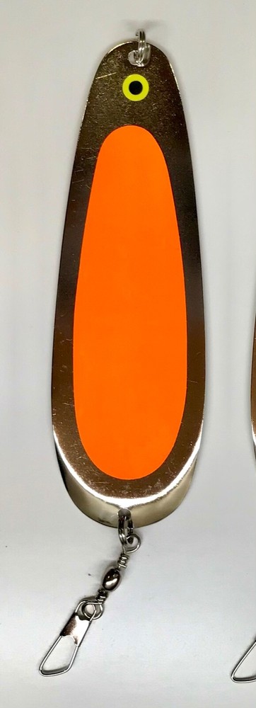 Kokanee Dodger: uv “FLO ORANGE” / nickel