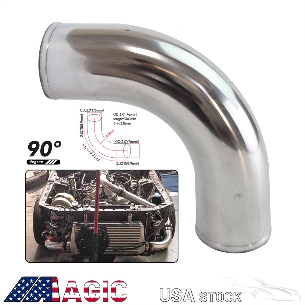 76mm 3" Inch 90 Degree Elbow Aluminum Turbo Intercooler Pipe Piping Tubing SL