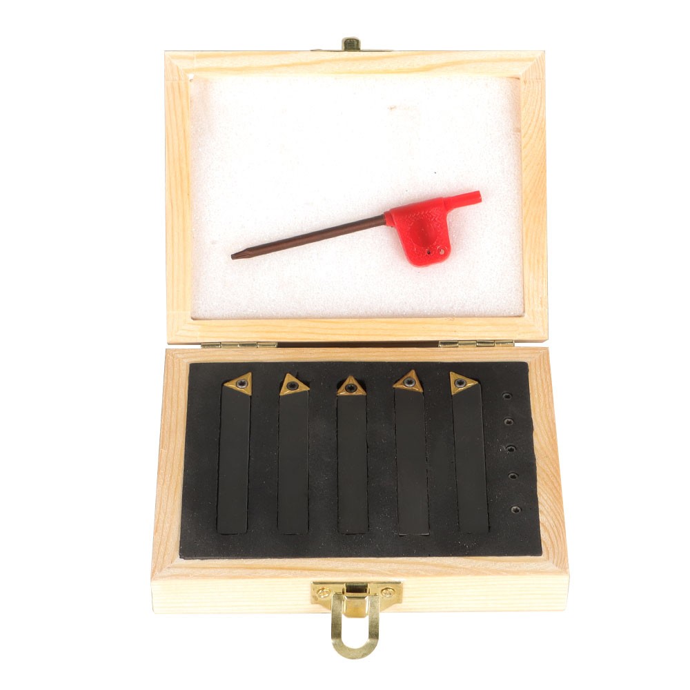 5Pcs 3/8" Indexable Carbide Insert Turning Tooling Bit Holder Set For Lathe
