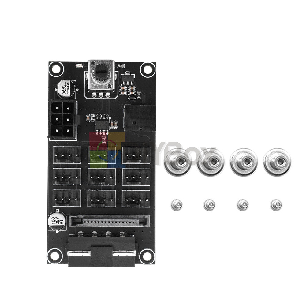 Computer Chassis PWM Violent Fan Speed Controller 9CH High-Power Hub Controller
