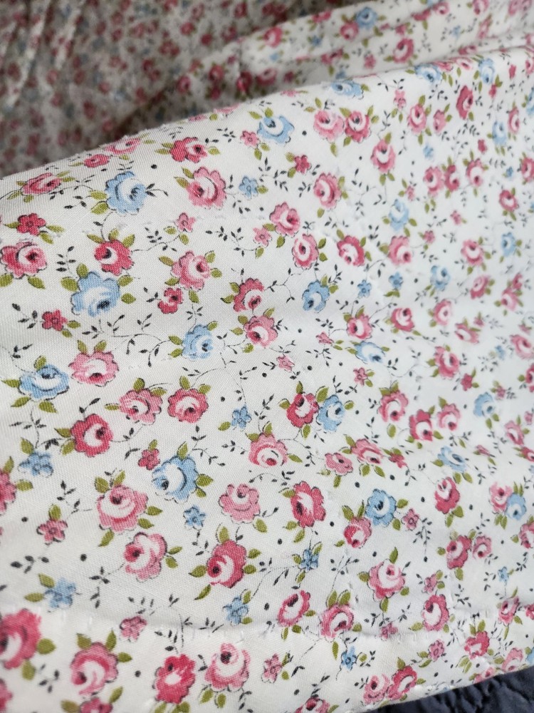Vtg Springmaid Bedspread Quilted Comforter Rounded Single Double Fabric Material