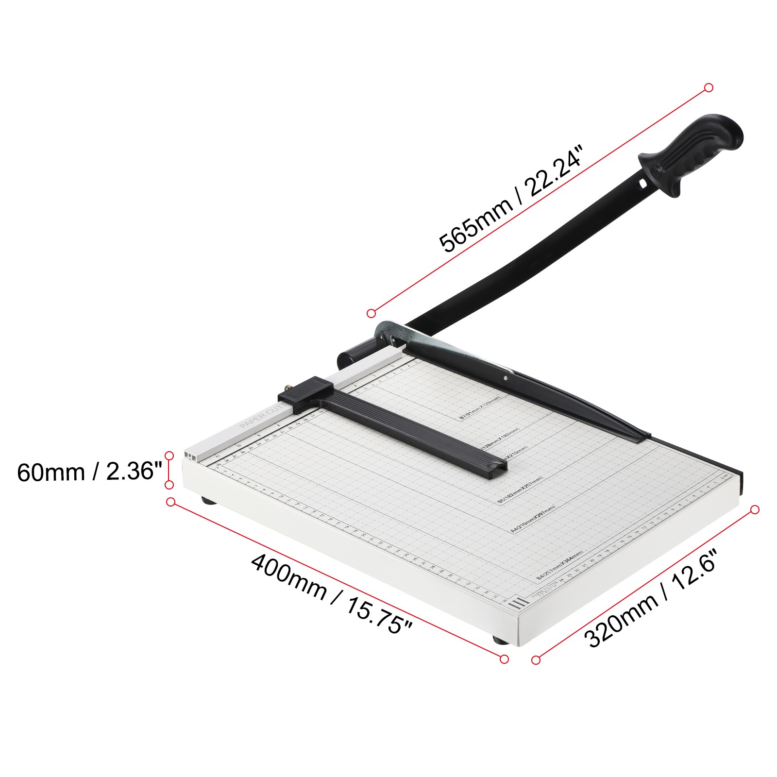 Paper Cutter B4 Paper Trimmer 15" Cutting Length 12 Sheet Capacity Paper Cutter