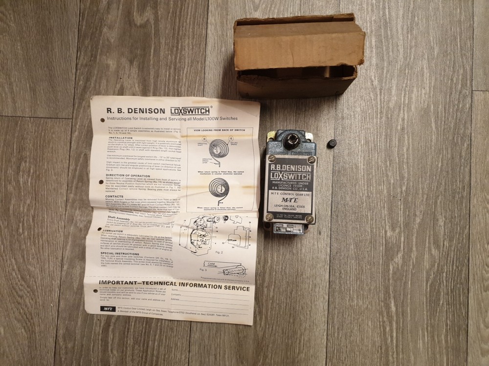 Denison LOXSWITCH L100W MTE Components Ltd IN BOX (LJ-103)