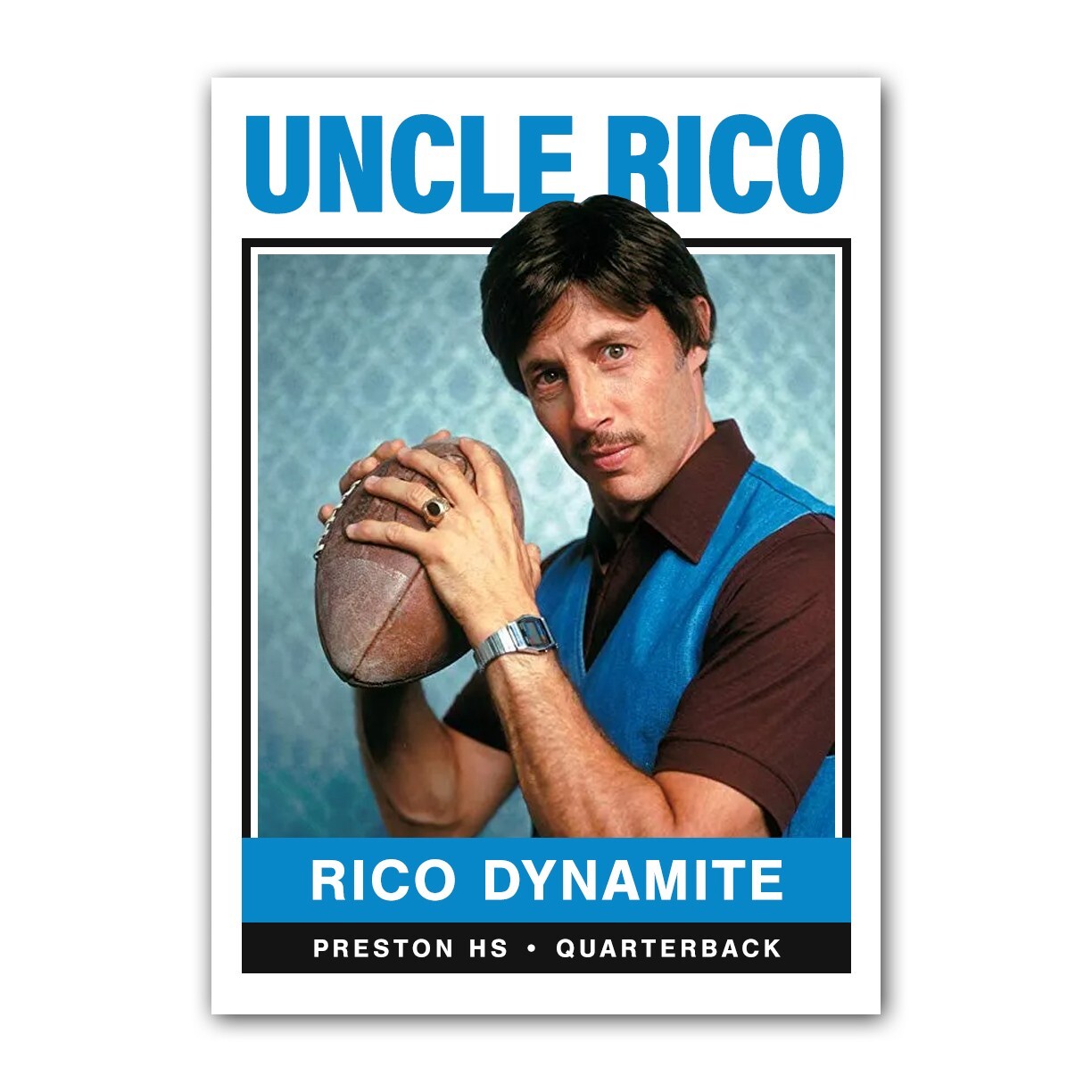 Uncle Rico Napoleon Dynamite ACEO Football Trading Card Vintage 60's Style