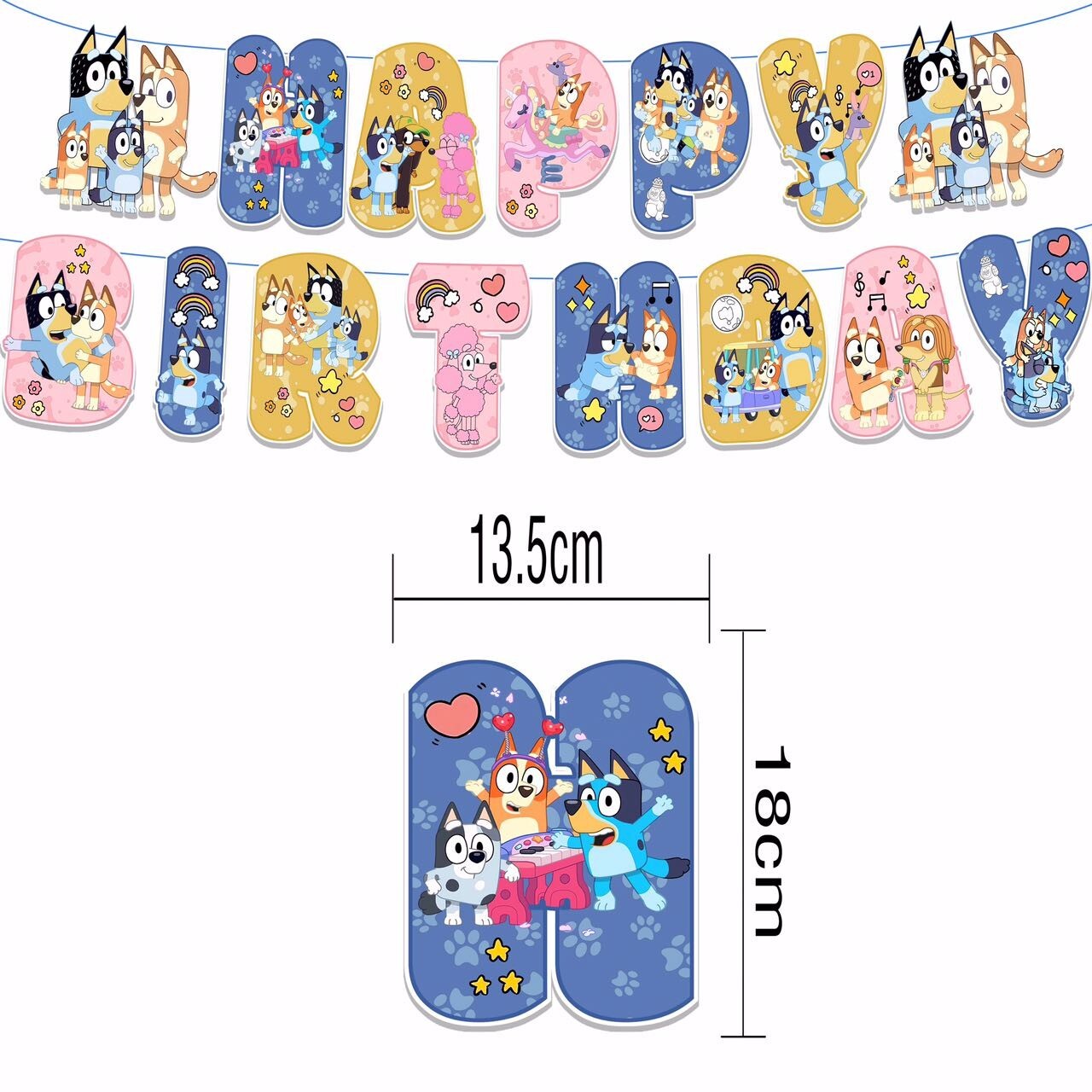 Blue Sheepdog Theme Birthday Party Supplies Set,Banner Balloons Cake Toppers