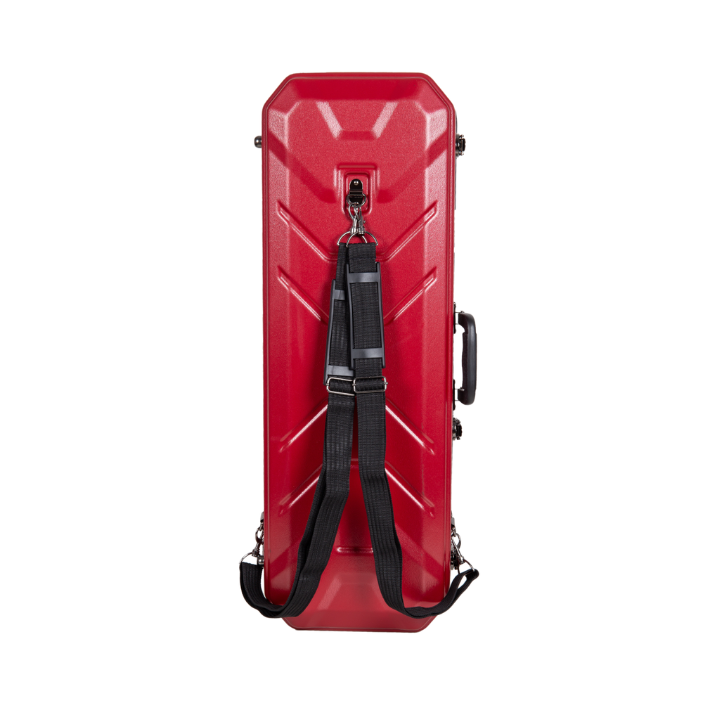 Crossrock 4/4 size Violin Case | ABS Molded Hardshell，with Detachable Straps-Red