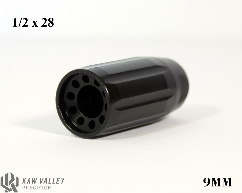 Kaw Valley Precision 9MM 1/2x28 Black Linear Comp