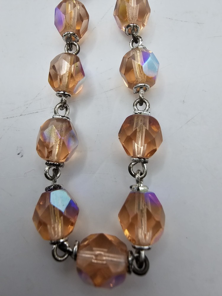 Vintage Rosary Soft Peach Glass Beads Chatholic