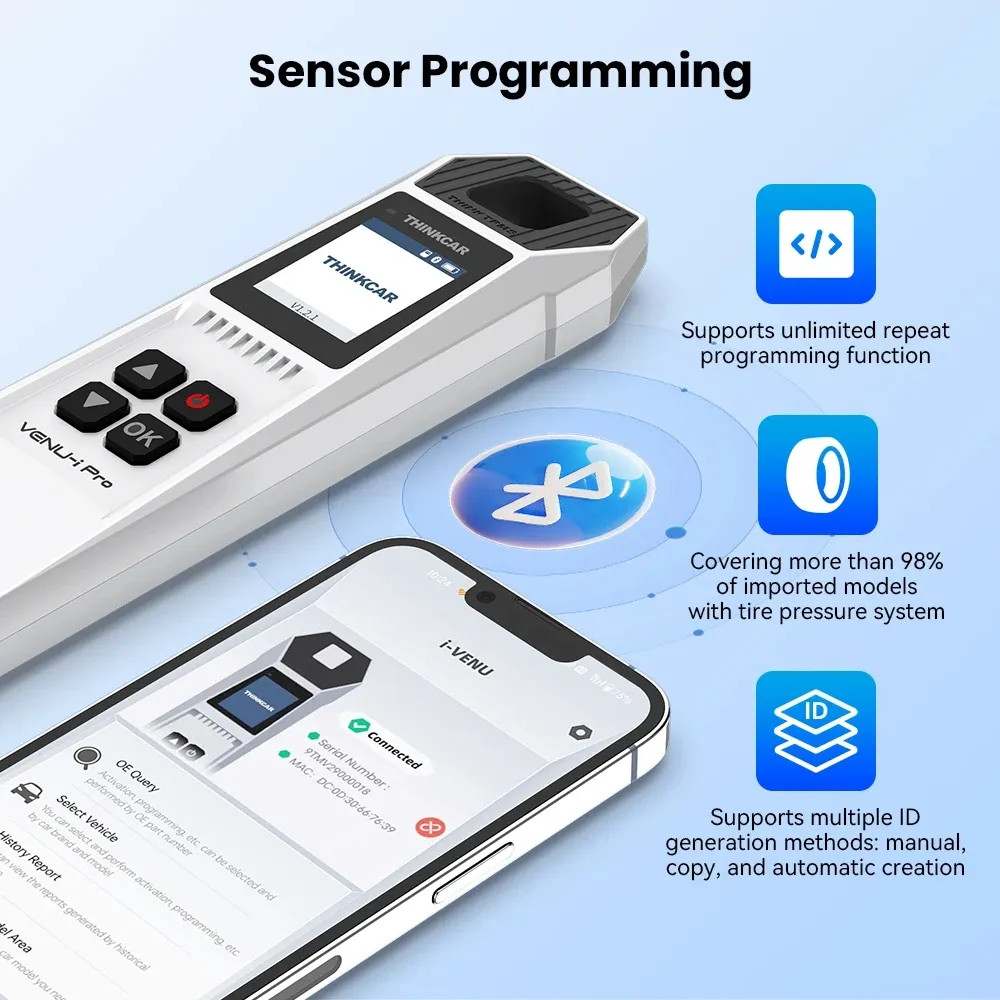 MUCAR VO8+TPMS Tool Diagnostic OBD2 Scanner Bidirectional E.CU Coding 34+Service