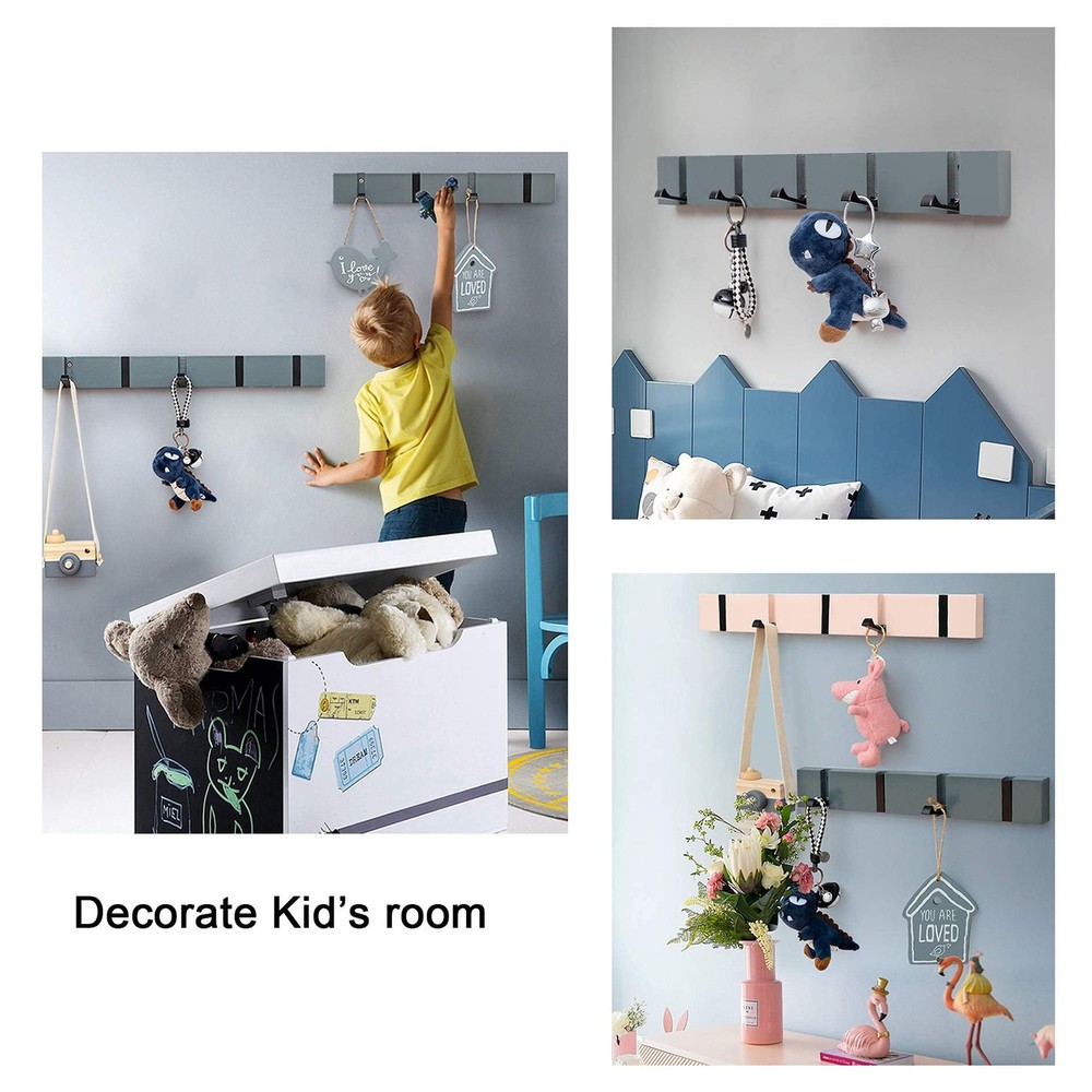 Grey Modern Wall Mounted Coat Rack, Folding Hooks, Sleek Space-Saving Hanger ...