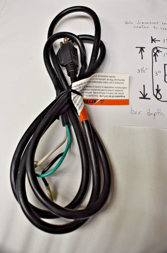 ON/OFF SWITCH w/REMOVABLE SAFETY KEY, POWER CORD & MOUNTING BOX