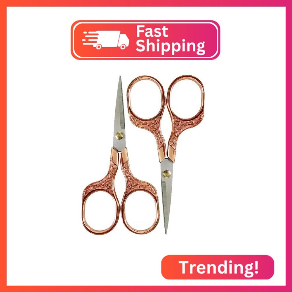 Mini Scissors Stainless Blade Metal Handle 2 Pack Office School Classroom Studen