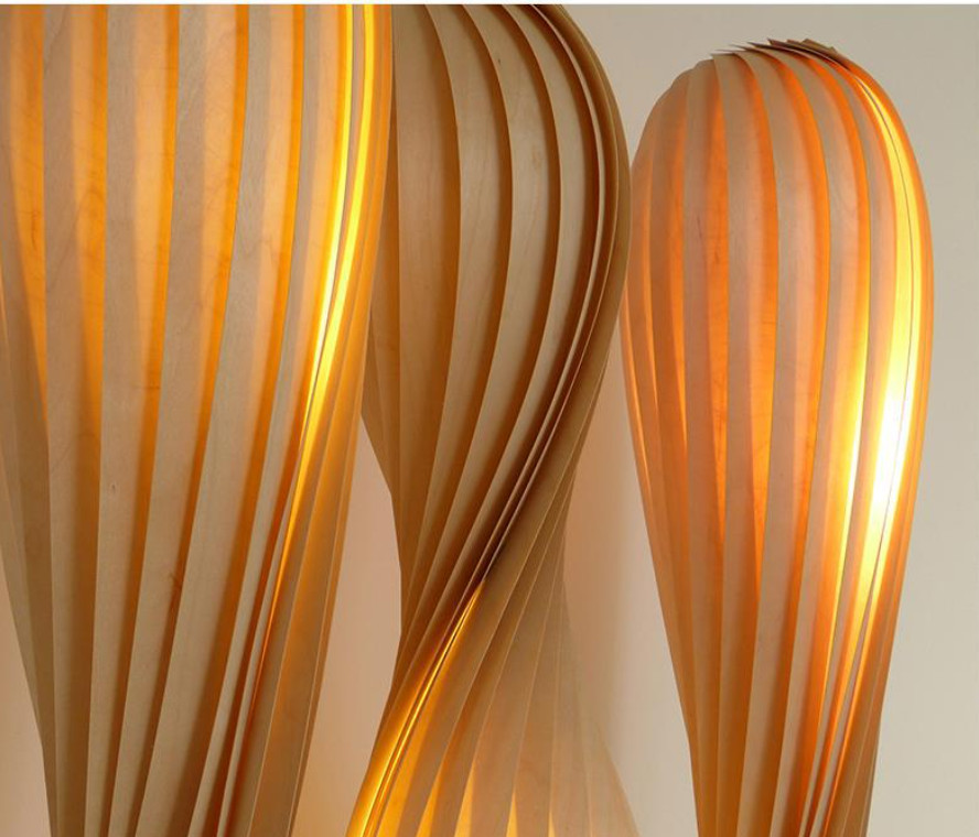 Japanese Wabi Sabi Wood Twist Floor Lamp Antique Art Light Pendant Home Fixture