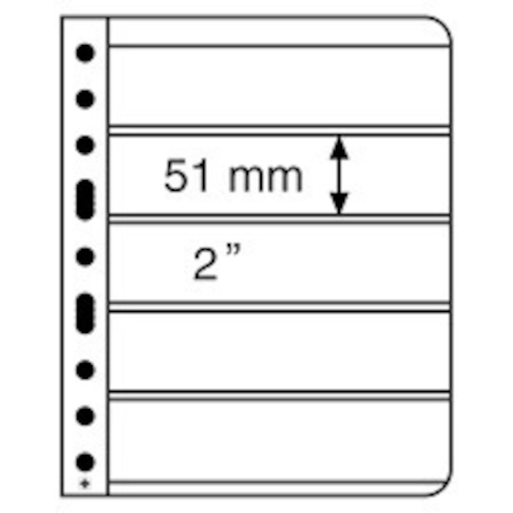 5 VARIO 5S PLUS Pocket Double Sided Pages for Stamp and Other Collecting, Black