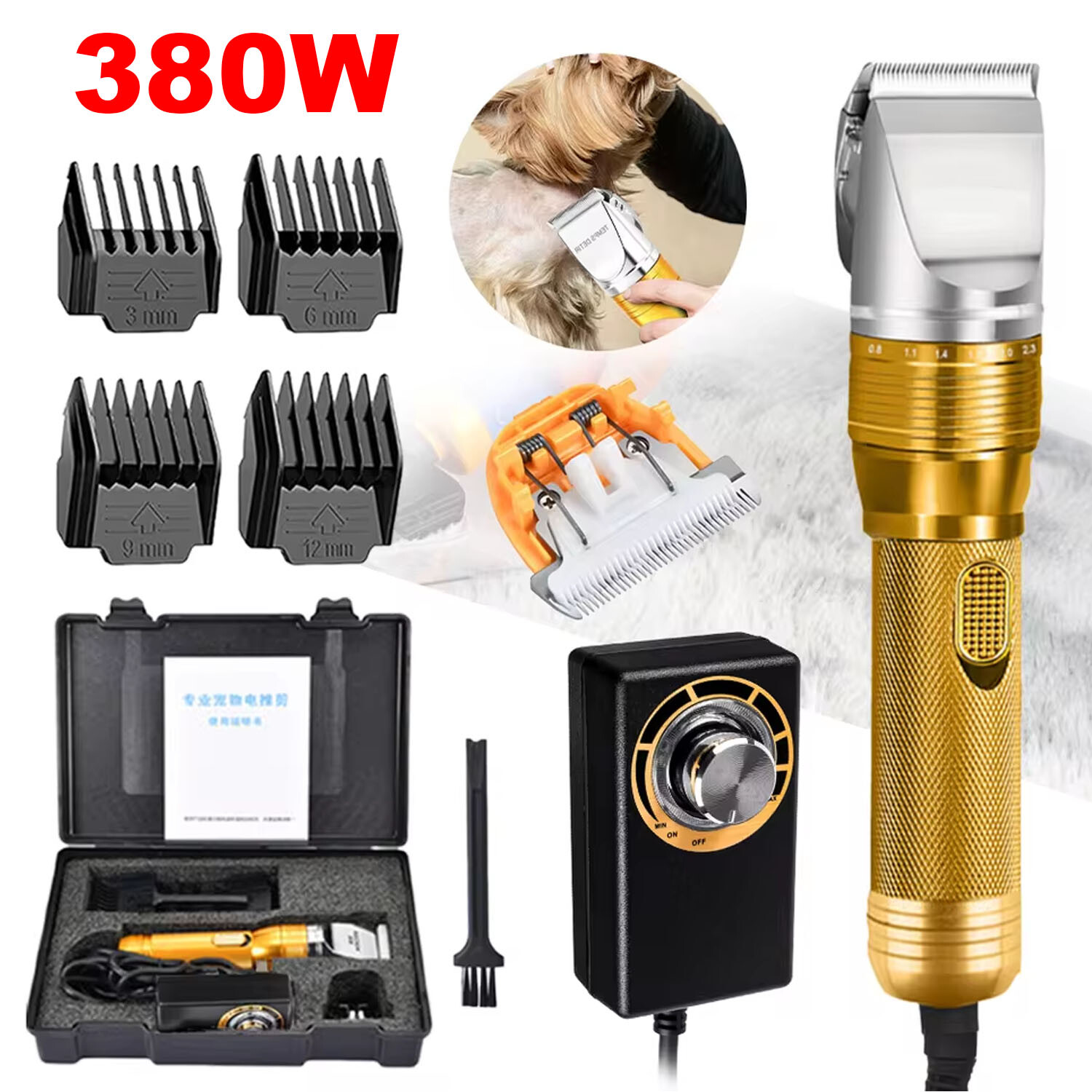 380w Professional Electric Animal Hair Clippers Horse Pet Grooming Trimmer