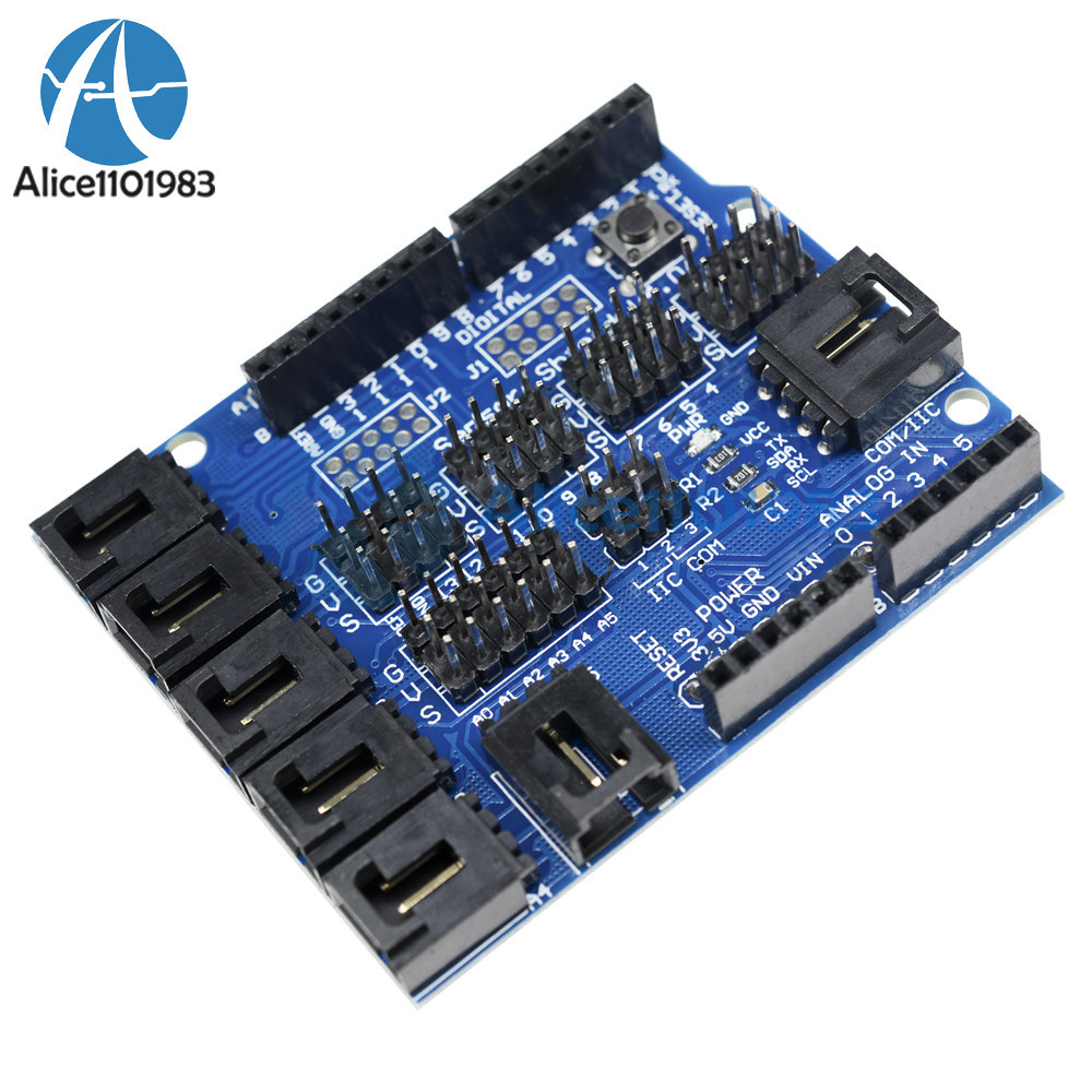 Arduino UNO MEGA Duemilanove Sensor Shield V4 Digital Analog Module Servo Motor