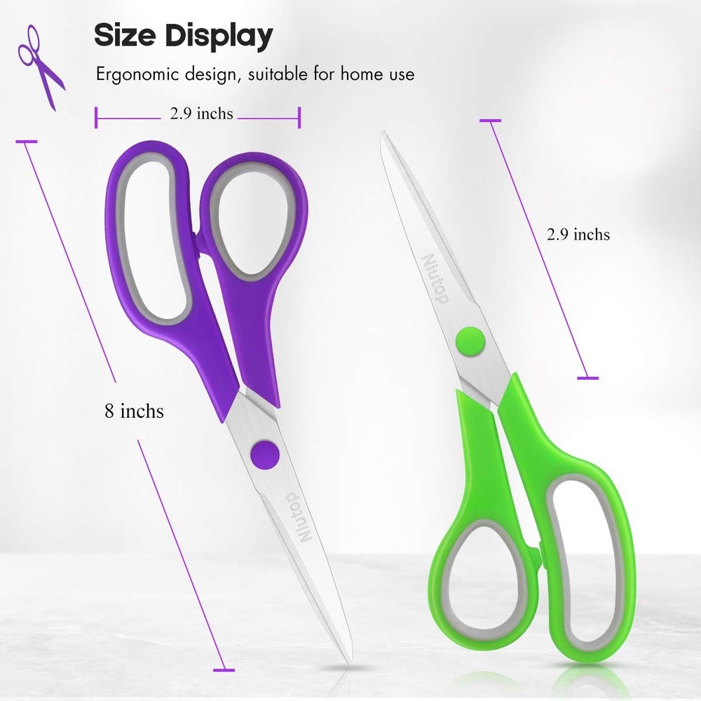 Scissors Bulk Set of 25-Pack 8" Multipurpose Sharp Sewing Craft Shears Fabric...