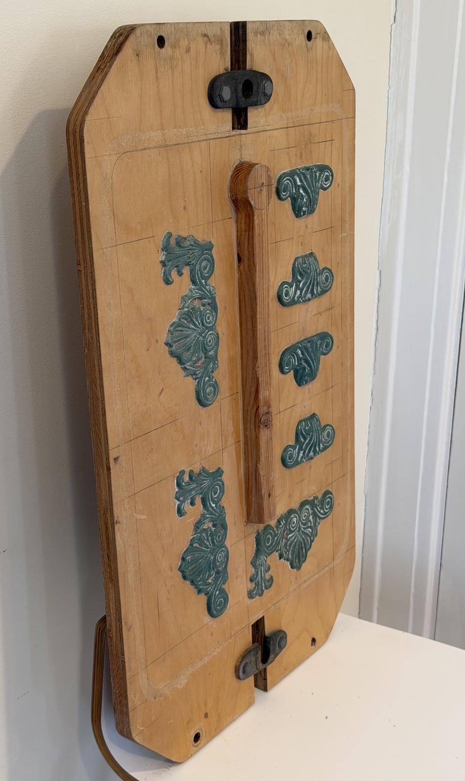 Mid Century Industrial Wood Foundry Mold Abstract Wall Art 1960 Patterns