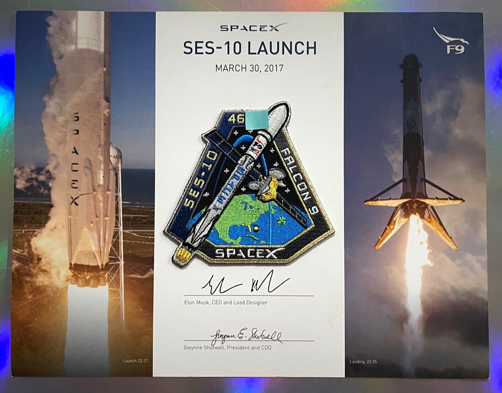 SES-10 LAUNCH SPACEX SPACE X EMPLOYEE NUMBERED AUTHENTIC PATCH PRESENTATION🚀