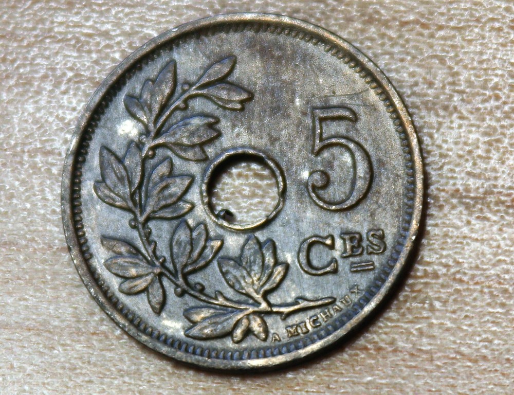 1925 Belgium 5 Centimes French text
