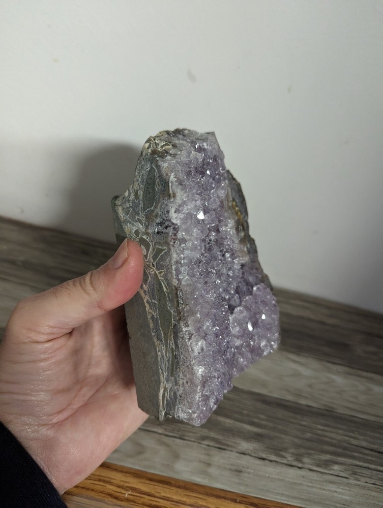 2 Amethyst standing cut base crystals geodes. 5 pounds lbs