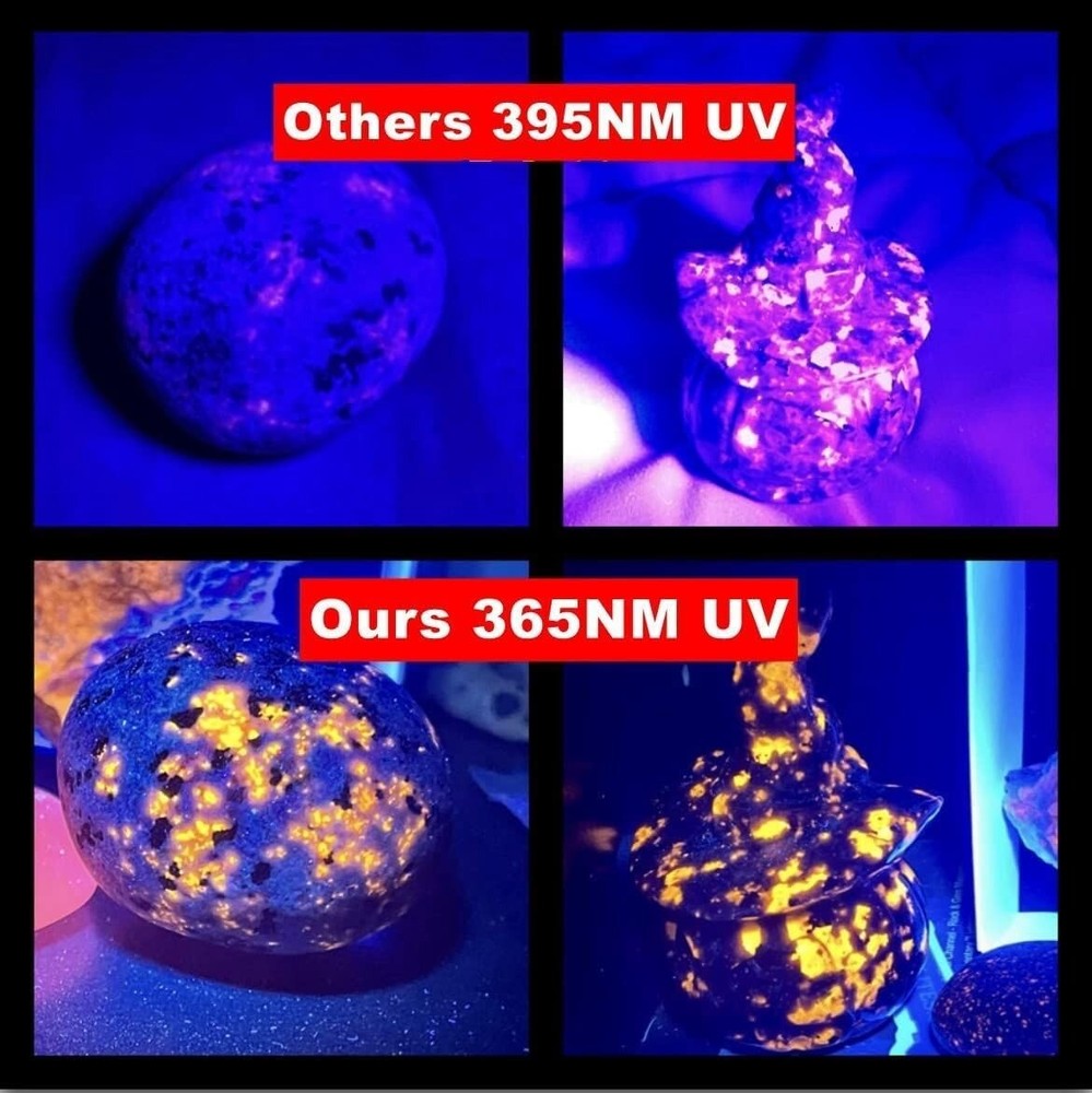 30W 365nm UV Flashlight Rechargeable Black Light UV Filter Torch for Detection