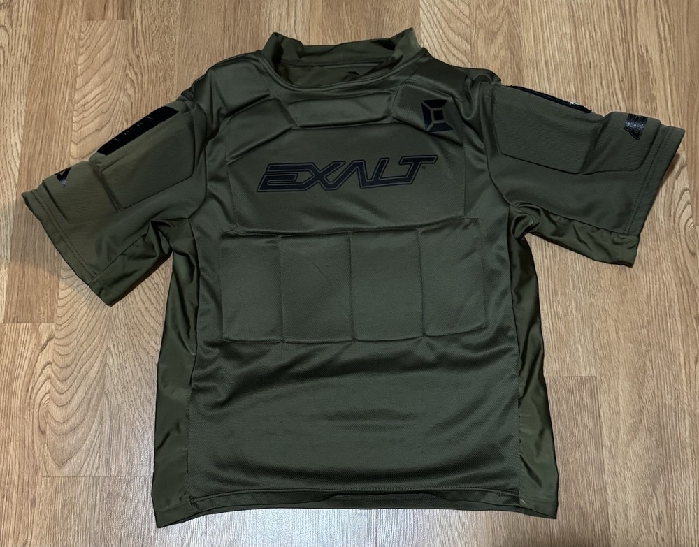Exalt Alpha Paintball Chest Protector - Padded - Olive - Small/Medium